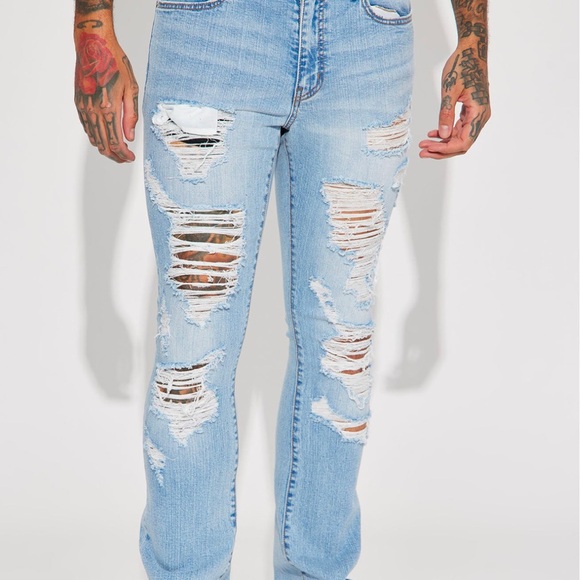 Light Blue Skinny Distressed Jeans